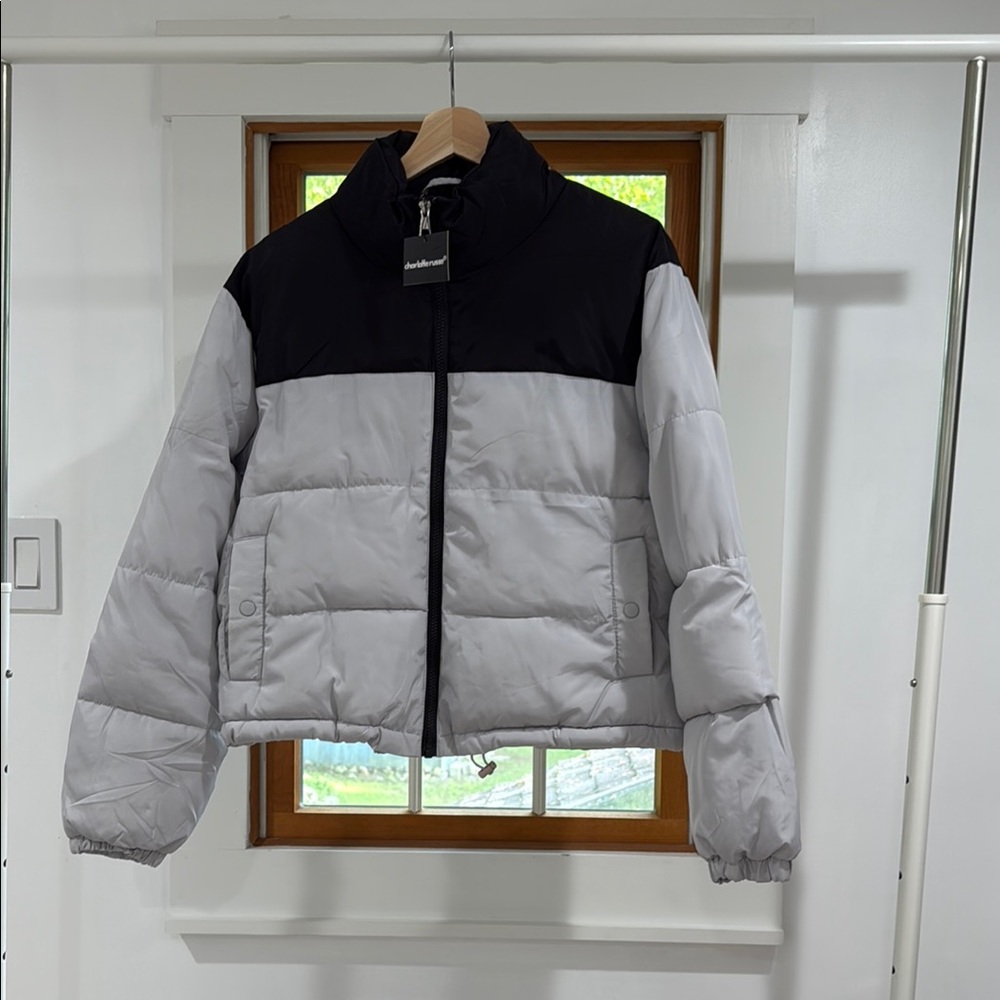 Charlotte Russe Black and Gray Puffer Jacket